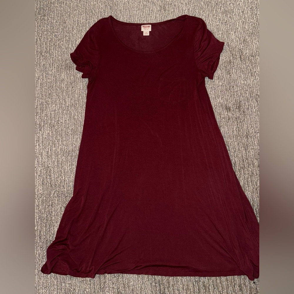 Mossimo Supply Co Rust Cap Sleeve Relaxed T-Shirt Dress